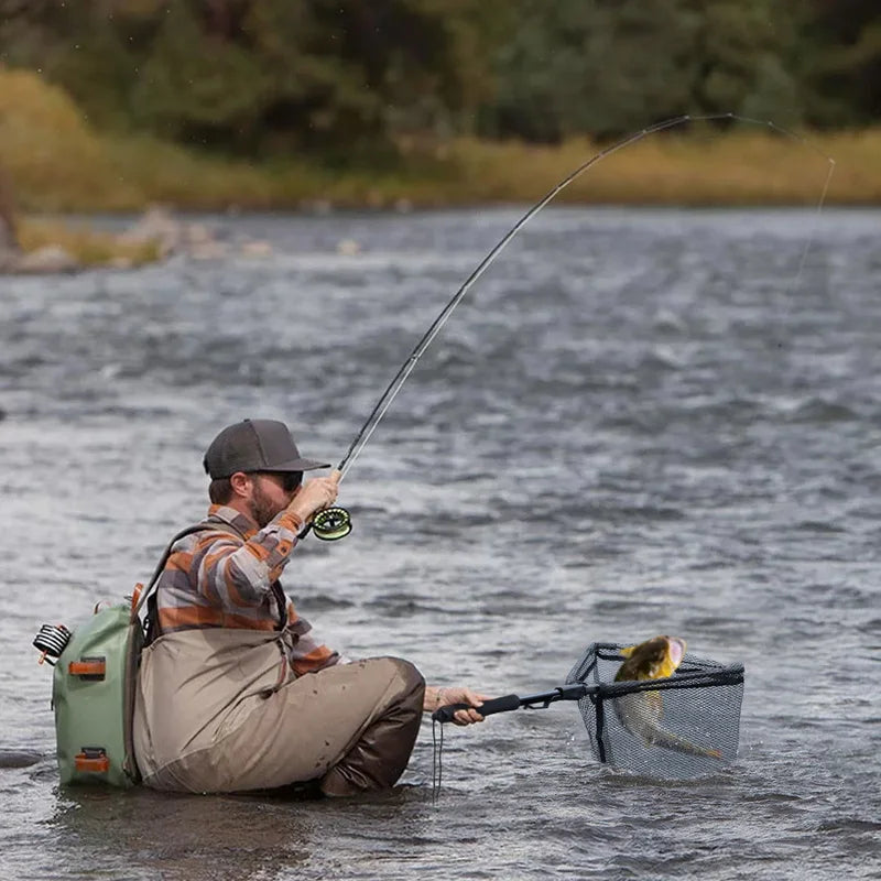 Folding Fishing Net Retractable Telescoping Aluminium